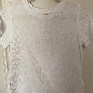 white waffle textured t-shirt